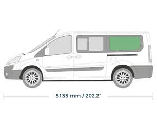 Rear Side Tinted Window Glass Nearside (Left) Citroen Dispatch, Peugeot Expert and Fiat Scudo 2006-2016 and Toyota ProAce 2013-2016 (LWB)