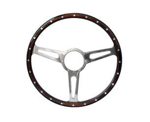 Luxury Wood Dark Oak double slotted Steering wheel 17  