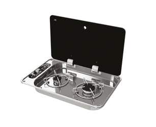 CAN Hoodiny Double Burner Hob Unit with Glass Lid (530 x 340 mm)