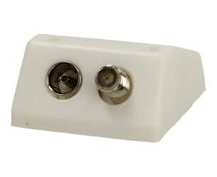 Satellite Point - Coax and F Socket Surface Mounted (White)