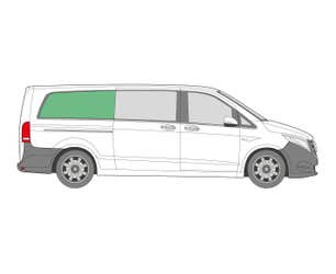 Rear Side Fixed Window Glass (Dark Tinted) Offside (Right) Mercedes Vito 2003–2014 XLWB