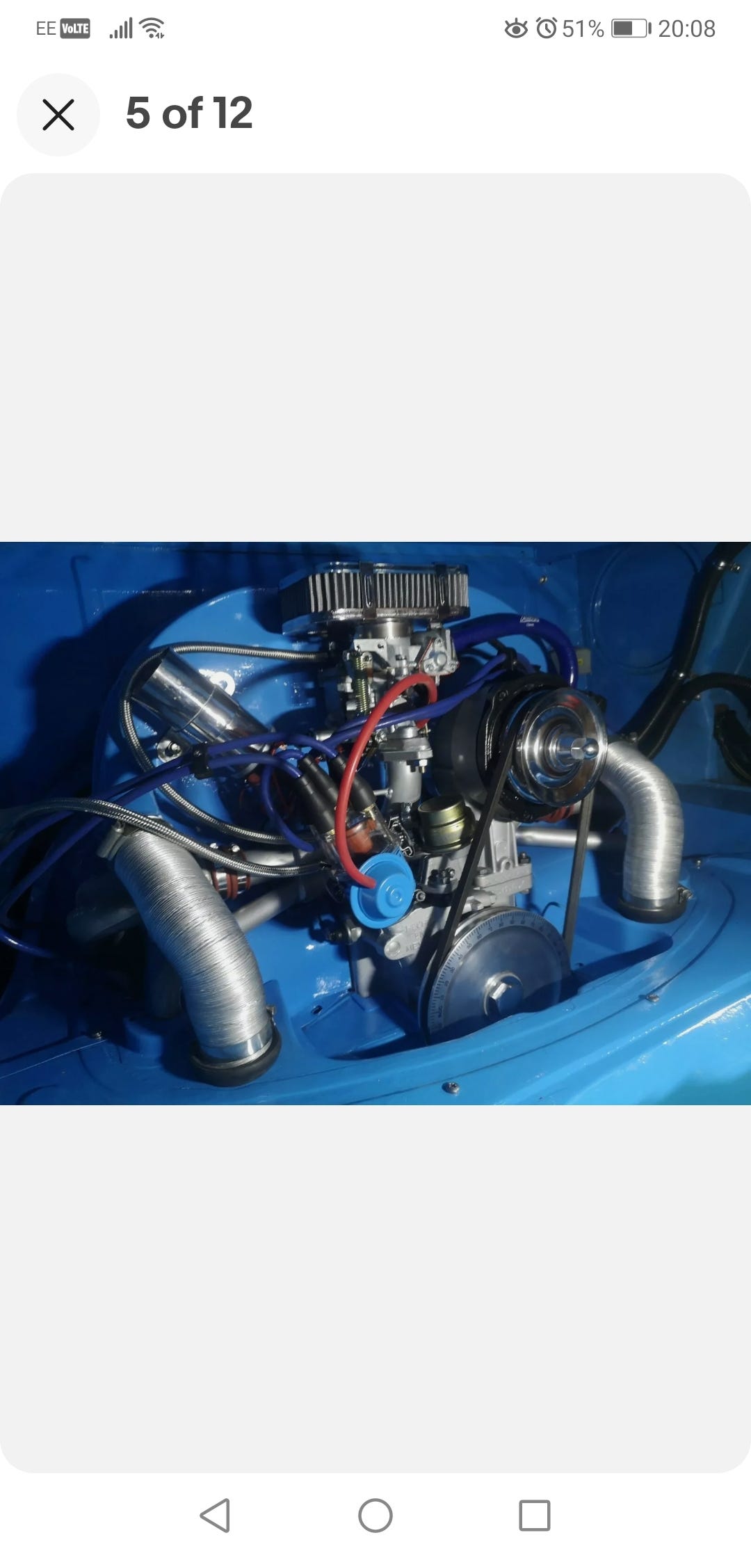 Blue vw bay 1974. Mot/tax ex