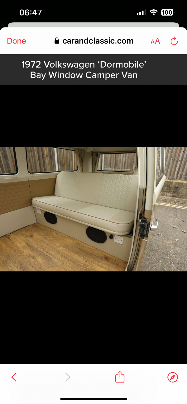 Dormobile crossover 1971 Bay Window for sale