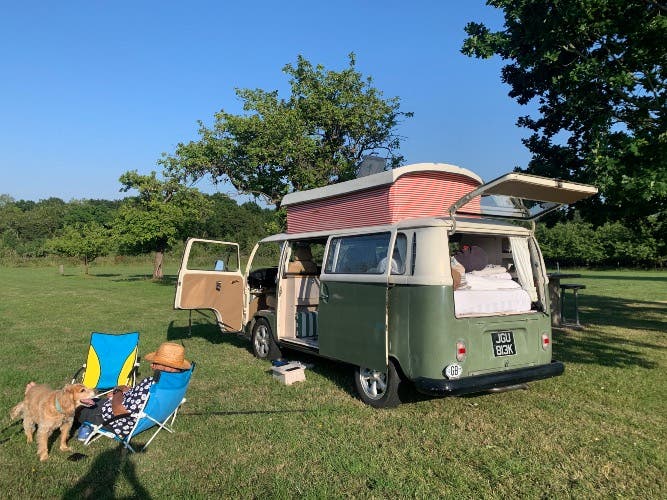 1971 T2 Early Bay VW Pop top campervan
