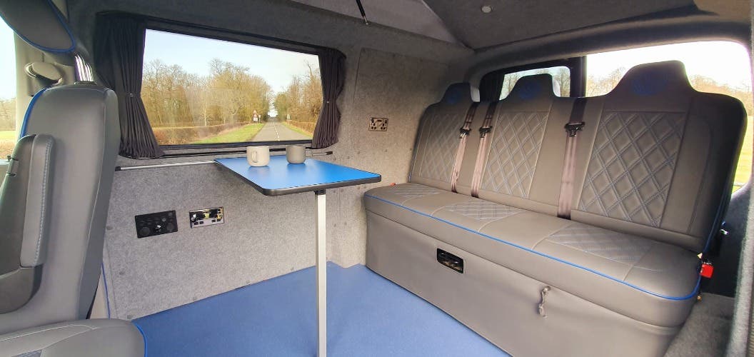 VW Transporter T6 (T32) SWB Highline Campervan, Metallic starlight blue, 6 seat.