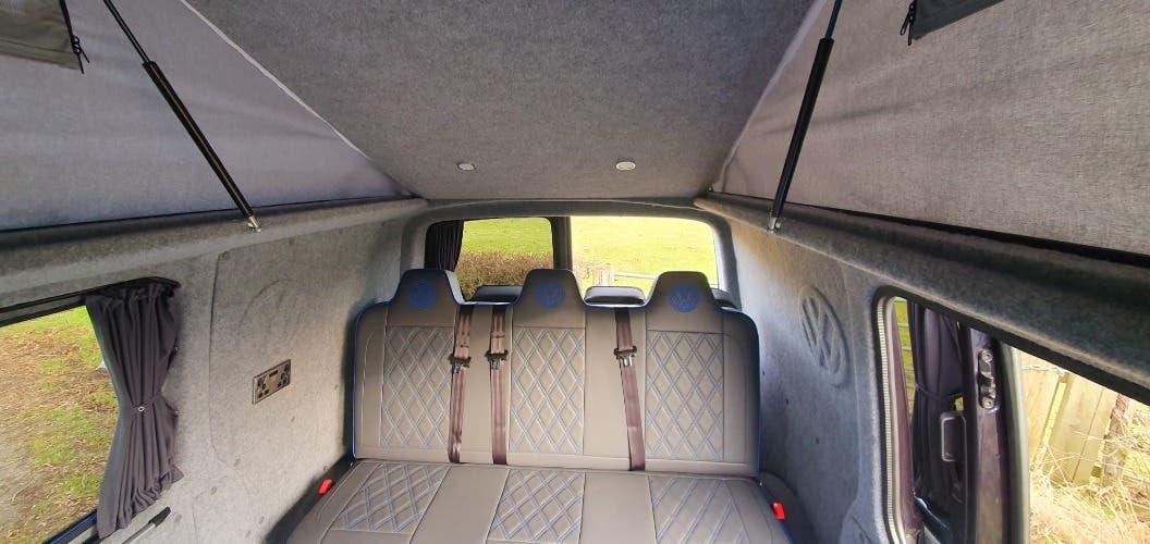 VW Transporter T6 (T32) SWB Highline Campervan, Metallic starlight blue, 6 seat.