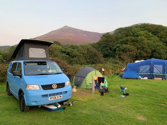 VW T5 campervan with pop top, 3 berth