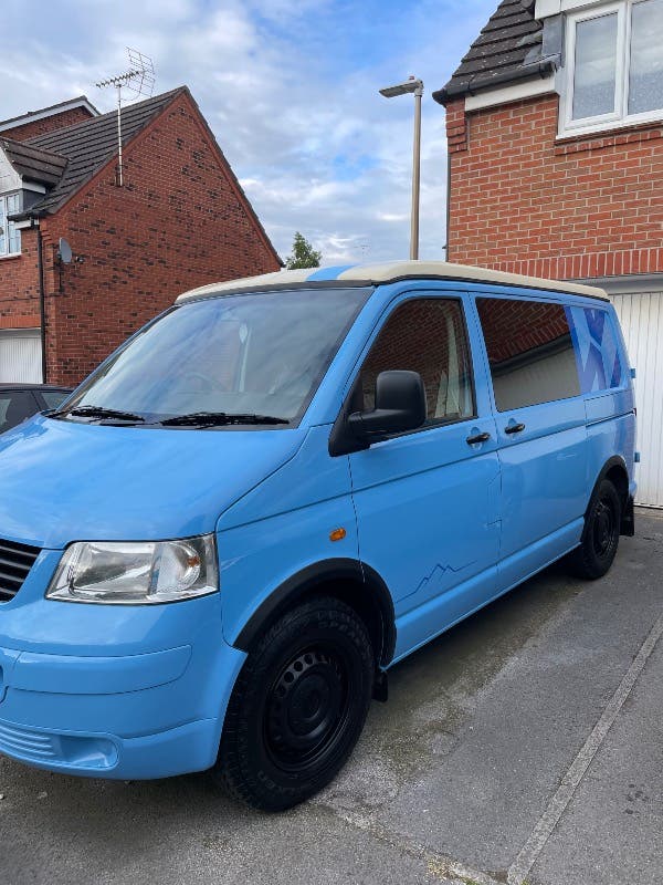 VW T5 campervan with pop top, 3 berth