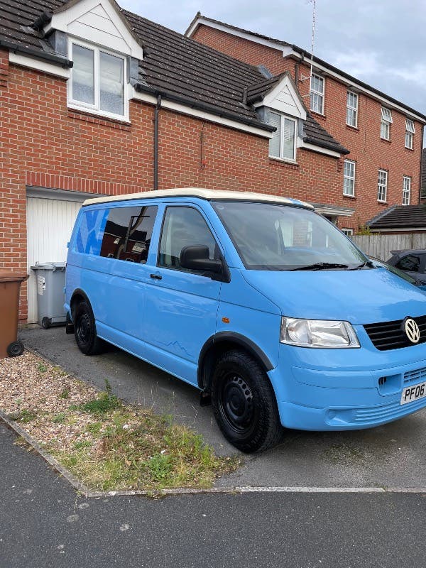 VW T5 campervan with pop top, 3 berth