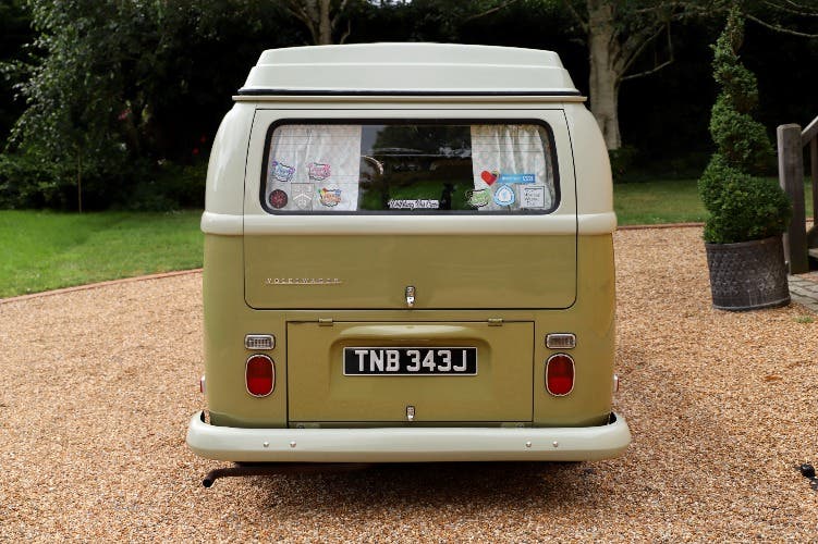 1971 VW T2 Bay Window Camper Van – Fully Restored – Mango Green / Seagull Grey