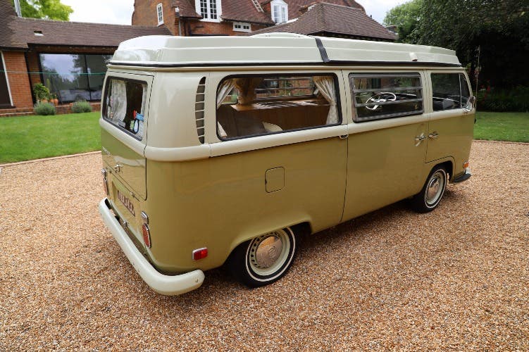 1971 VW T2 Bay Window Camper Van – Fully Restored – Mango Green / Seagull Grey