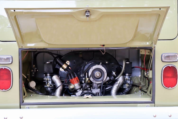 1971 VW T2 Bay Window Camper Van – Fully Restored – Mango Green / Seagull Grey