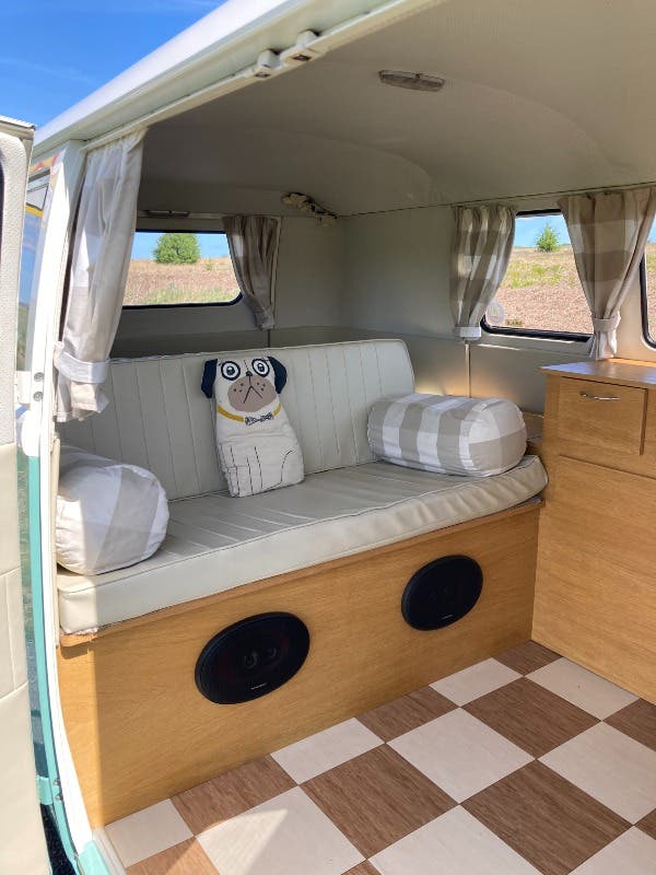 VW Split Screen Bus VW Split screen camper van 1963 left hand drive in TURKIS green/Cream