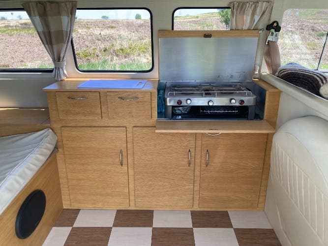 VW Split Screen Bus VW Split screen camper van 1963 left hand drive in TURKIS green/Cream