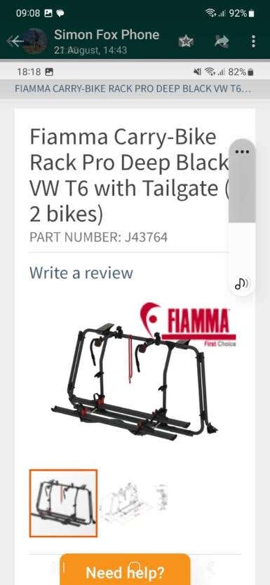 Fiamma Carry Bike Rack Pro Deep black tailgate