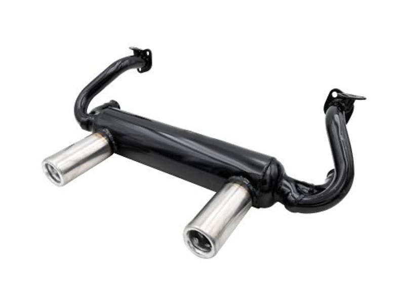 EMPI GT Two Tip Exhaust System Black With Chrome Tips  VW Beetle 1963–1977