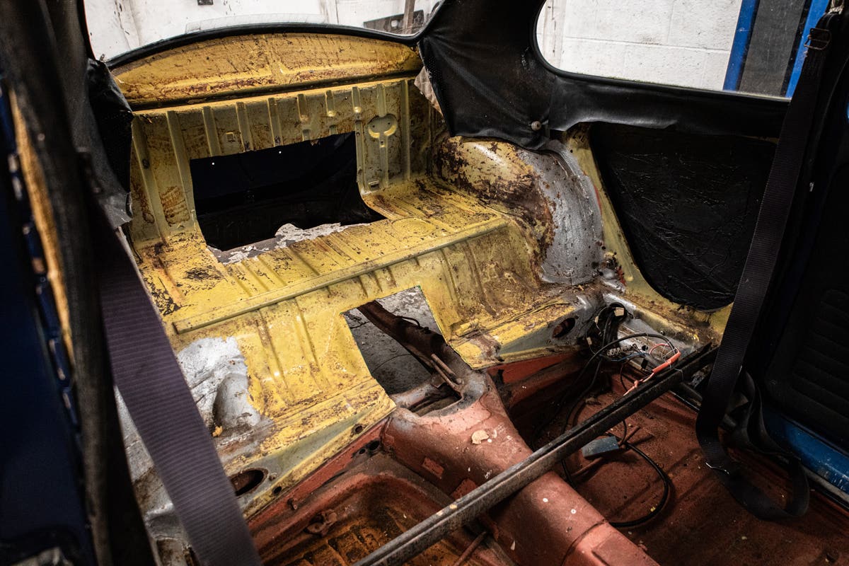 The Beetle used to run a Subaru engine, which is why holes were cut into the rear