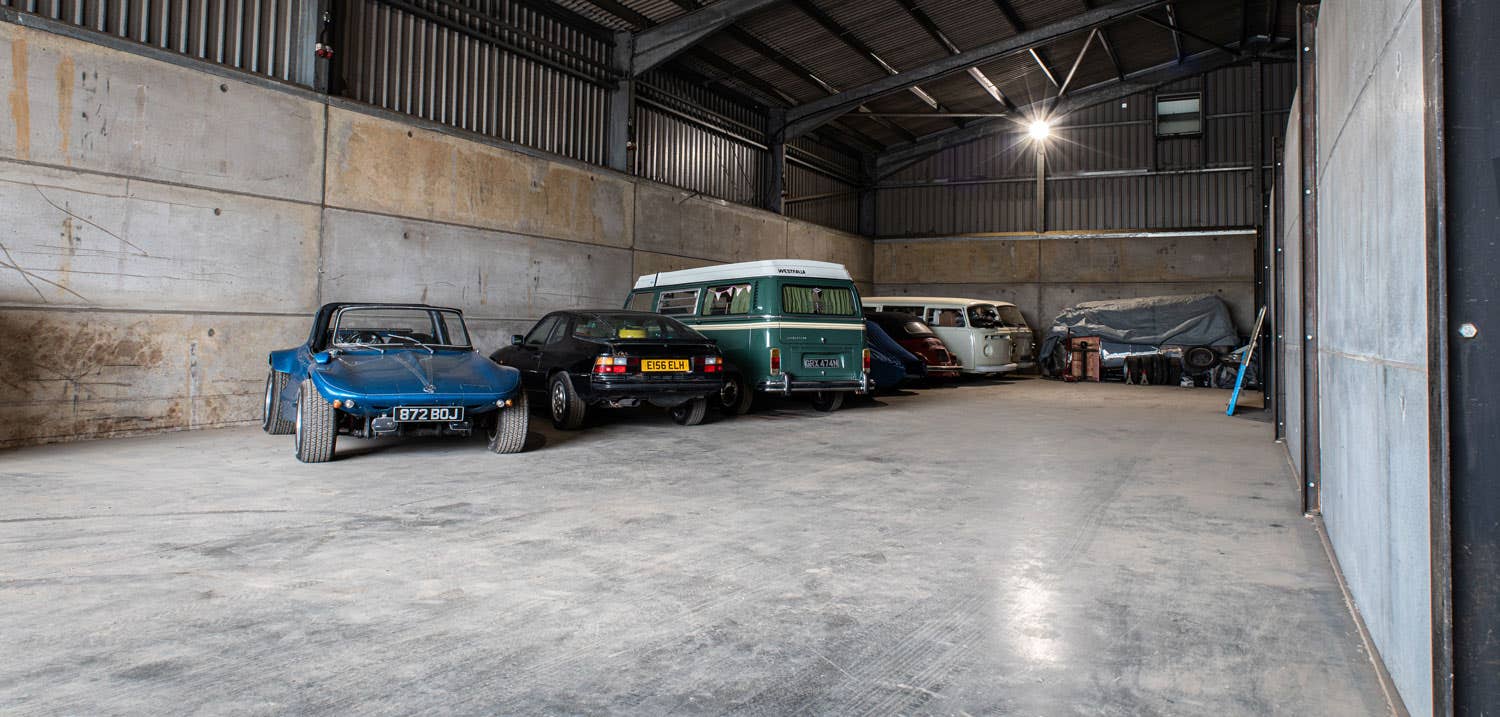 The secure vehicle storage unit at JK HQ, as it looks now