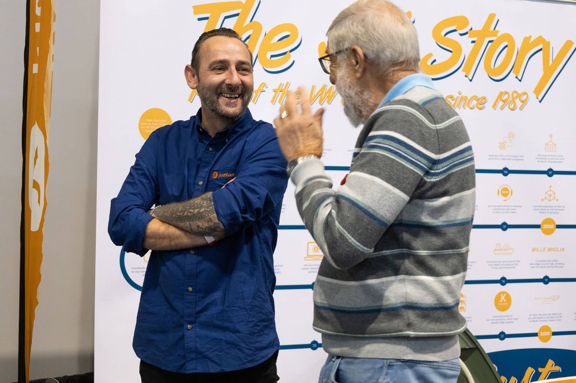 Chet, from JK's Trade Sales team, chatting with someone at the NEC Classic Motor Show