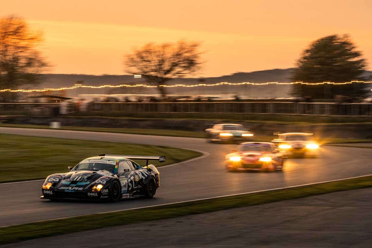 The GT1 cars on their final run of the day.