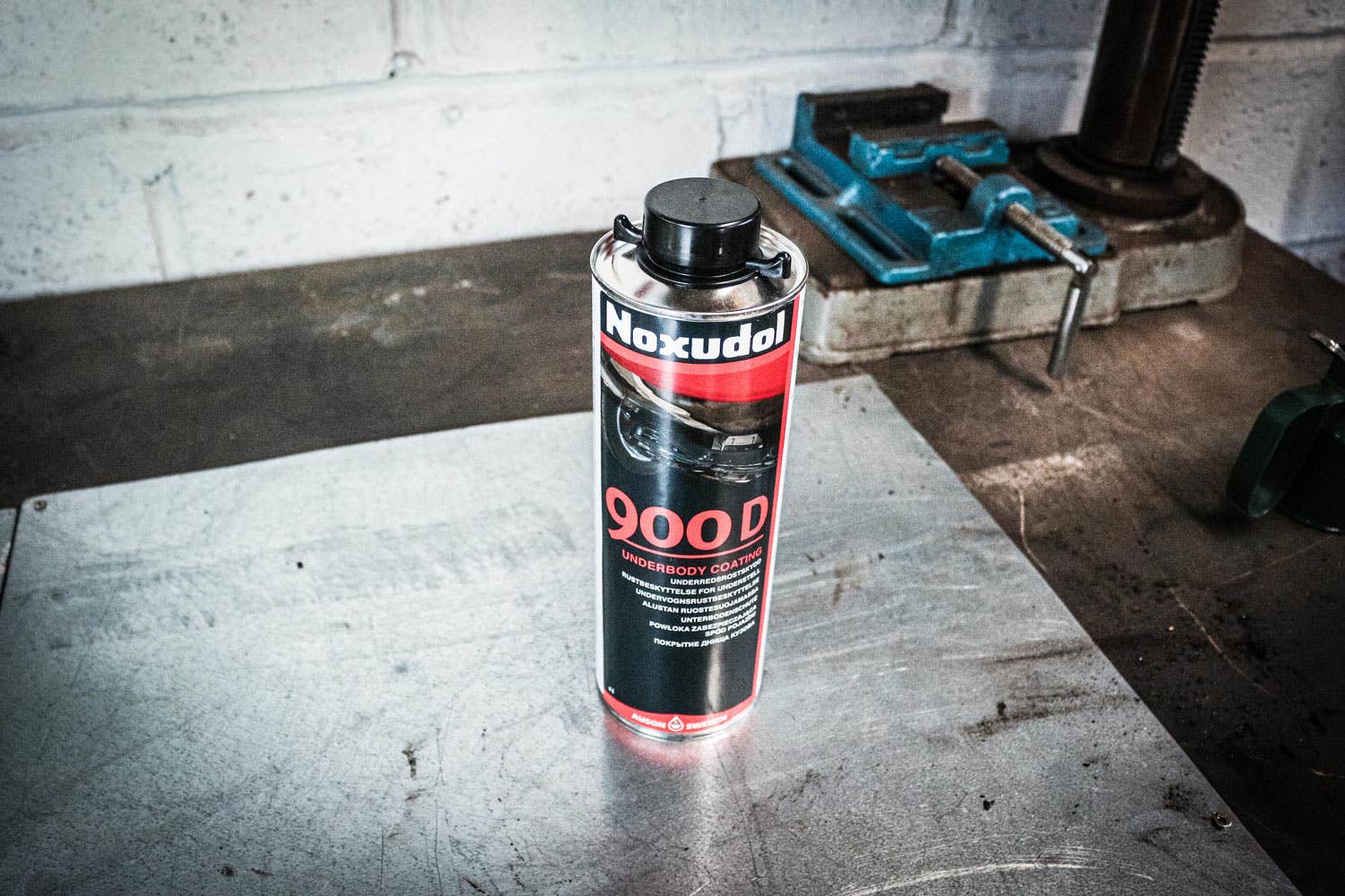 A can of Noxudol 900D on the workbench here at JK HQ