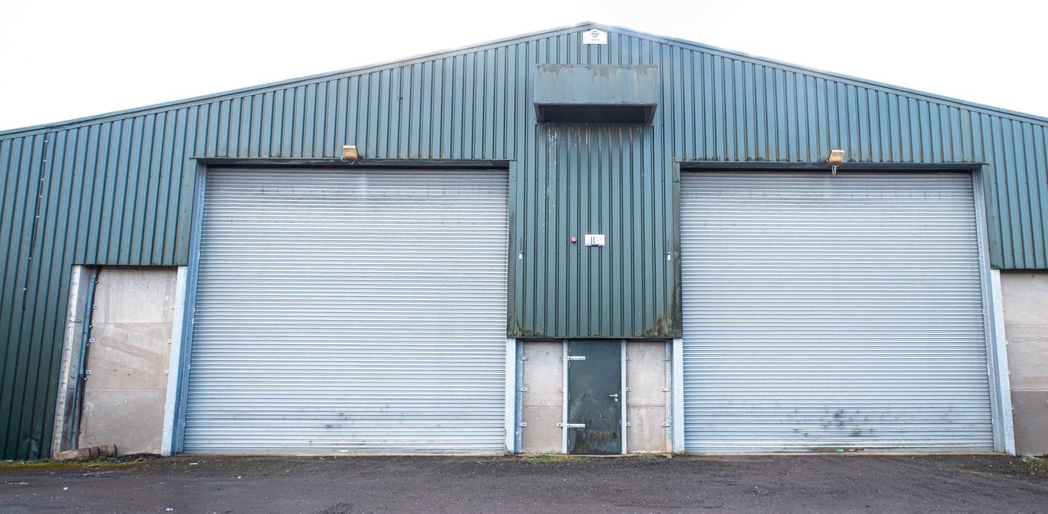 Our vehicle storage unit here at JK HQ, with the doors securely closed