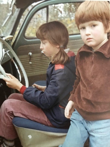 Mark in a relatives Beetle as a child