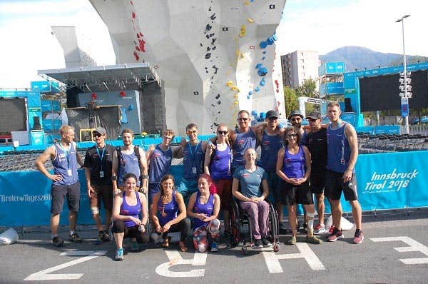 The GB Paraclimbing Team and Coaches