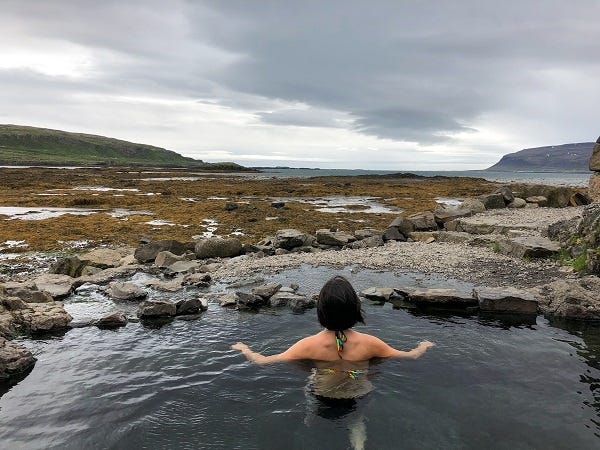 Janice in the hotpool